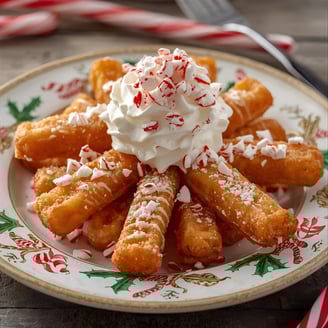 Candy Cane Funnel Cake Fries