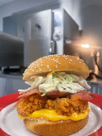 Chicken sandwich with sauce and AutoFry