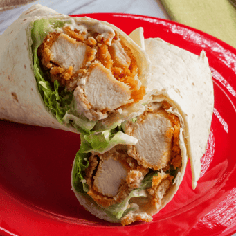 Chicken wrap close up