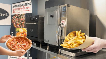 Fries and Pizza  with Equipment