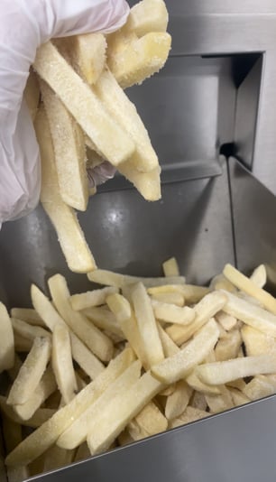 Fries in chute