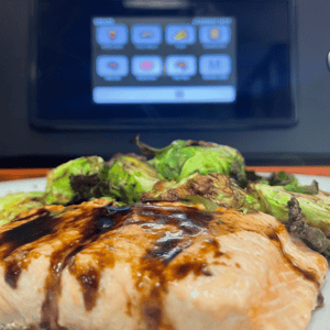Salmon & Sprouts w screen - Close Up 
